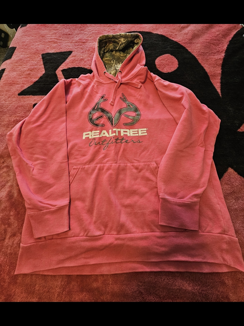 Realtree Pink Pullover Hoodie with Camo Trim